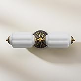 CKENSU Vintage Bathroom Vanity Light - 2-Light Milk Glass Sconce with Antique Brass Finish & White Shade, Wall Sconce Lightin