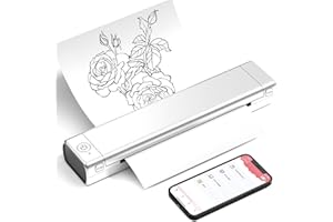 POKELABEL Portable Printers Wireless for Travel, Inkless Thermal Printer, M08F Bluetooth Mobile Printer Support 8.5" X 11" US Letter, Compatible with Android and iOS & Laptop, Car/Office/On The Go