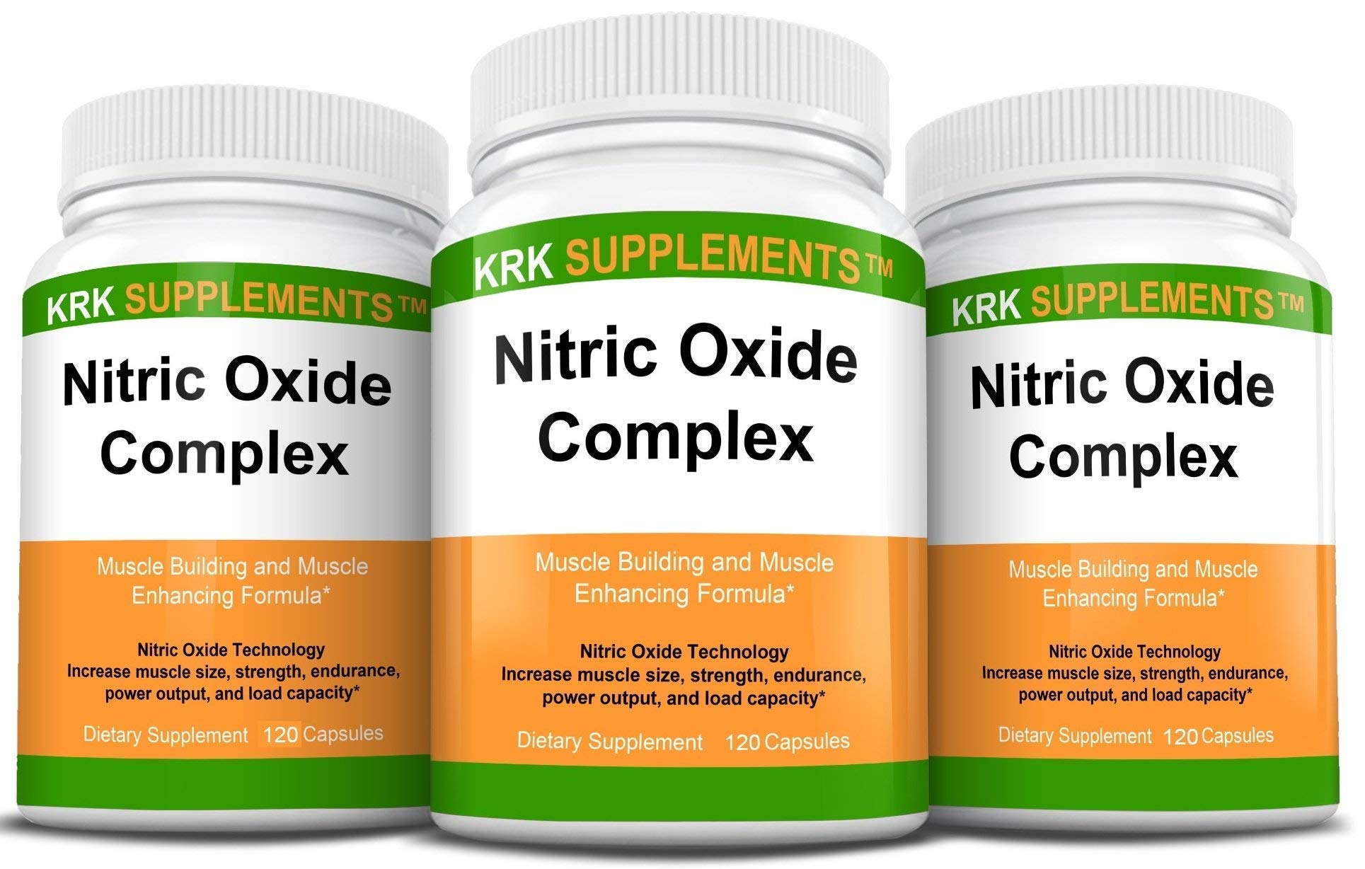 Bundle Combo for 3 Total Bottles of Nitric Oxide Complex 3500mg Per Serving L-Arginine HCL AAKG AKG Alpha Ketoglutarate Citrulline Malate