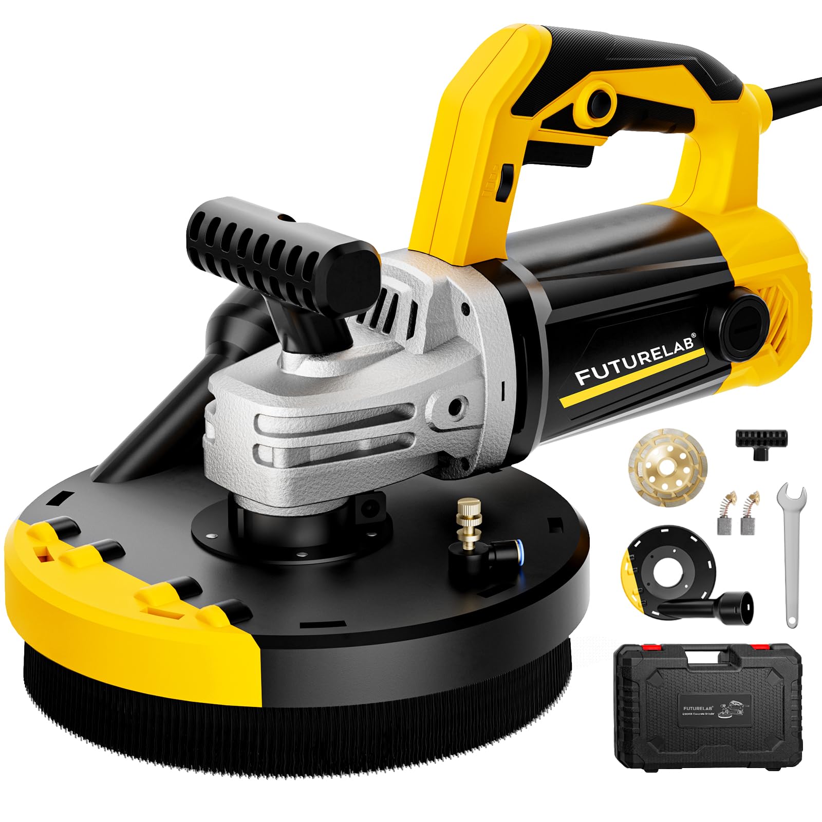 Photo 1 of FUTURELAB® 7” 7-Inch Concrete Surface Grinder?Angle Grinder Kit with Dust Shroud, floor grinder, 2200W Motor,Auxiliary Handle, Diamond Wheel, 90° Seamless sanding for Floor, Wall, Adhesive and Ceiling