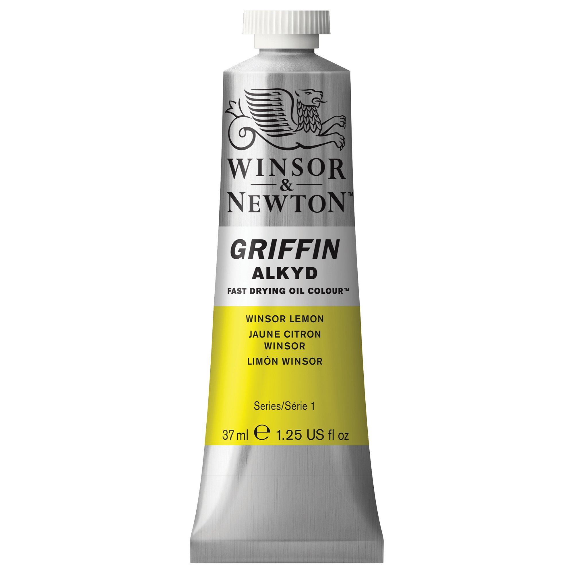 Winsor & Newton Griffin 37ml Alkyd Fast Drying Oil Colour Tube - Winsor Lemon — image 1