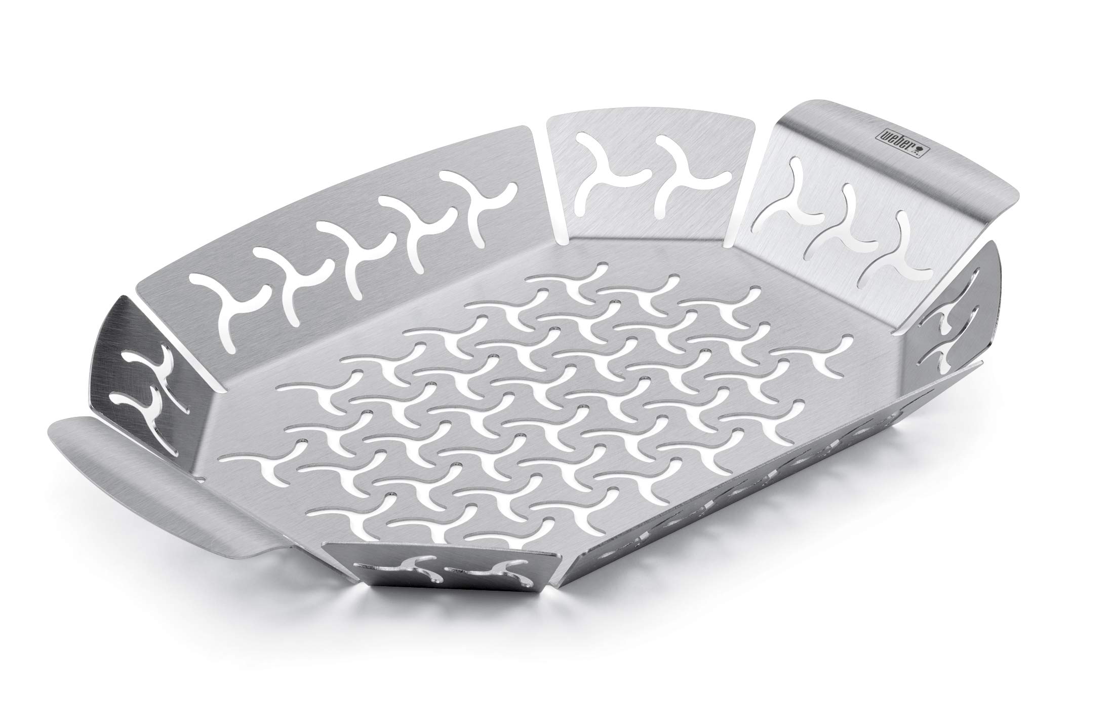 Weber Premium Grill Basket - Small (27 x 19cm), Heat Resistant & Dishwasher Safe BBQ Grill Pan made of Stainless Steel, suitable for all types of grills - Silver (6677)