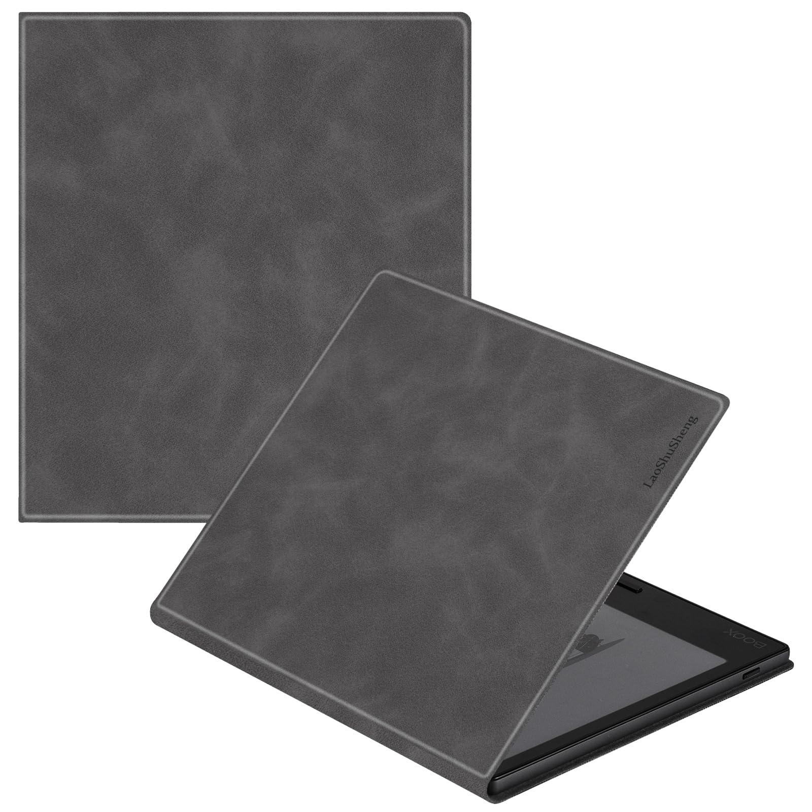 Photo 1 of LaoShuSheng Magnetic Case for 7" Onyx Boox Tablet Go 7/Go 7 Color Series (1/2th Gen,2024/2025) /Boox Page - Ultra-Thin Lightweight Leather Book Folio Cover with Auto Sleep/Wake (Advanced Grey)