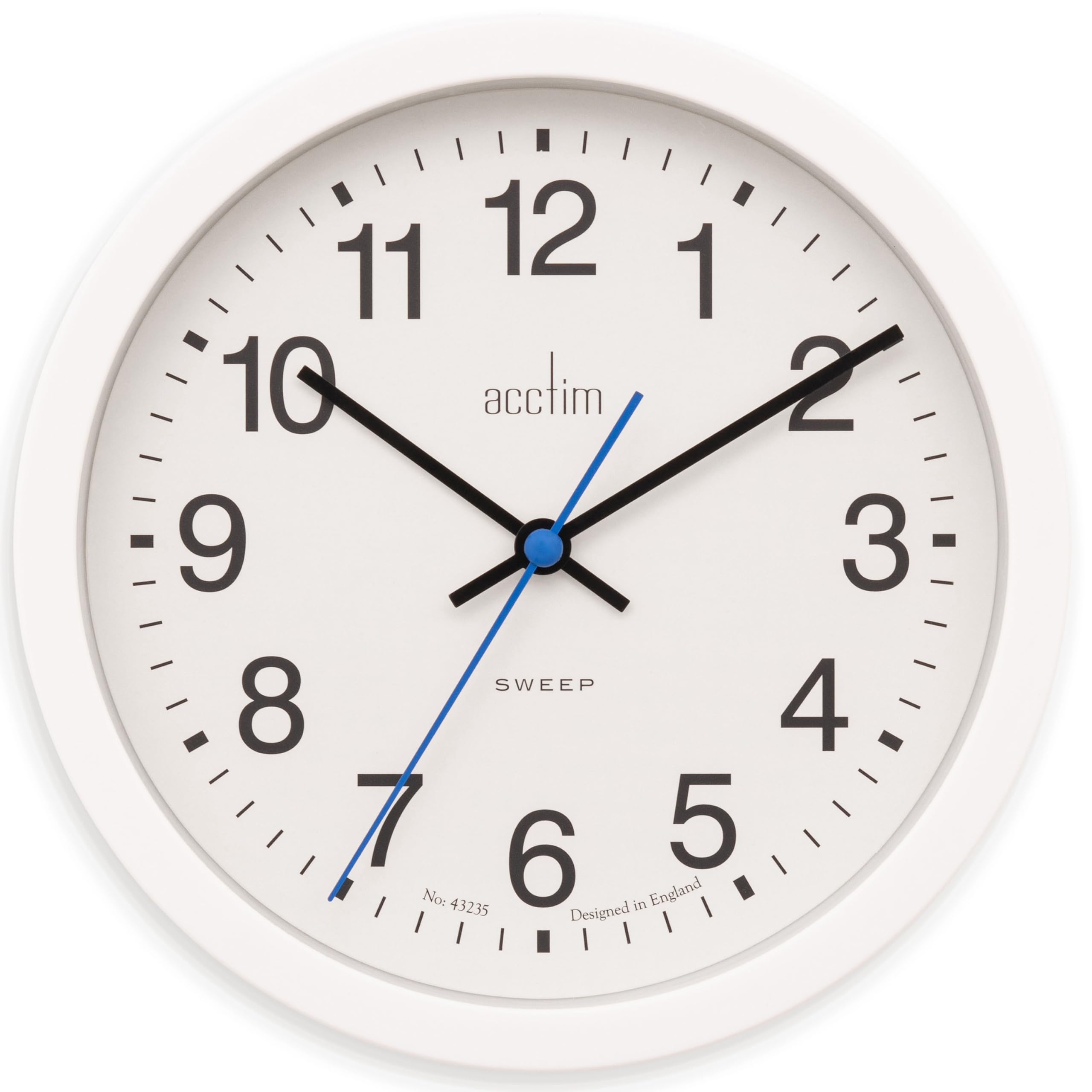 Acctim Bromham Non Ticking Sweep Seconds Hand Wall Clock 20cm Diameter (White)