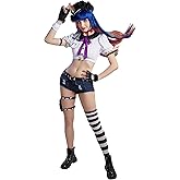 miccostumes Womens Anime Police Officer Cosplay Costume Top and Shorts Set with Accessories