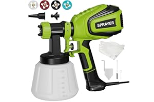 VONFORN Paint Sprayer 700W, HVLP Electric Spray Paint Gun, with 4 Nozzles and 3 Patterns Cleaning & Blowing Joints Easy to Clean for Home Interior Cabinets Fence Walls Door Garden Chairs etc. VF803 Green