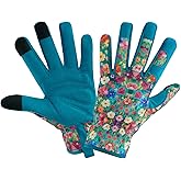 IYICLOTH Gardening Gloves for Women, Printed Touchscreen Garden Gloves with Grip, Thorn-Proof Puncture-Resistant Work Gloves