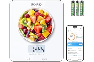 RENPHO Smart Food Nutrition Kitchen Scale, Food Scale for Food Ounces and Grams, Coffee Scale with Timer, Nutritional Calcula