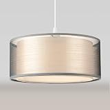 FRIDEKO HOME 2 Tier Light Shade Ceiling Grey Lampshade 30cm Modern Drum
