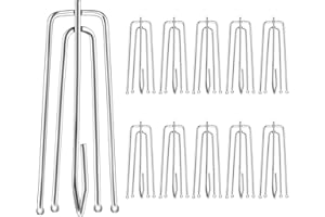 Mecozone Pinch Pleat Curtain Hooks, 30 PCS Curtain Pleat Hooks, Stainless Steel 4 Prongs Curtain Pleater Hooks for DIY Pinch Pleat Drapes