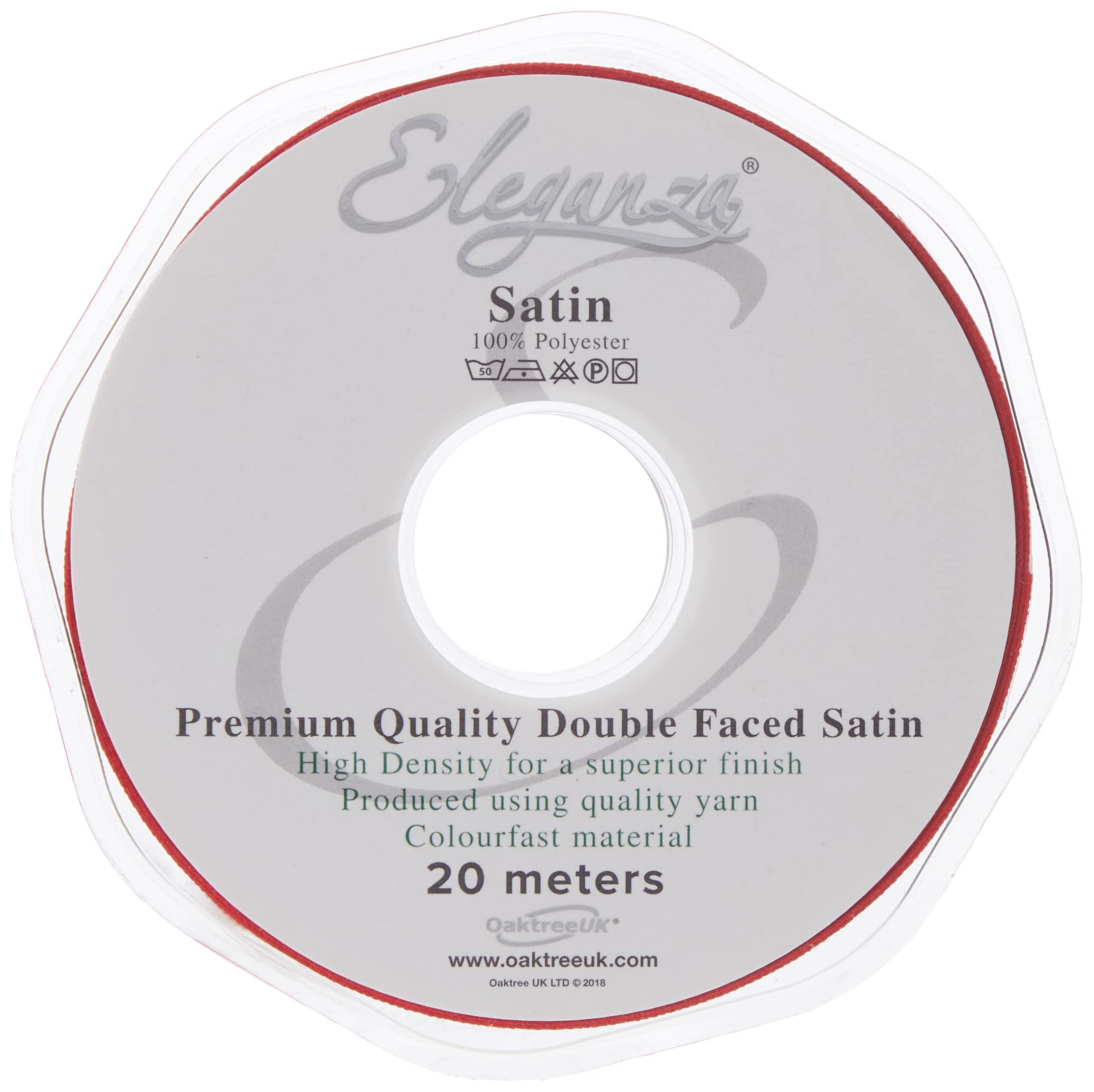 ELEGANZA Double Faced Satin 25mm x 20m Red No.16 — image 1