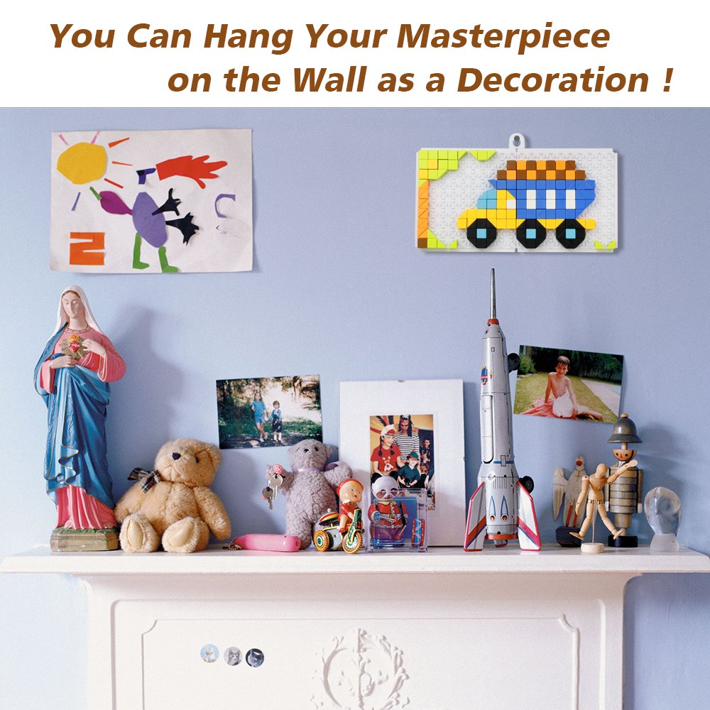 Mosaic Puzzle Funny Bricks Jigsaw Puzzles Building Blocks Set Preschool Creative Educational Toys Game for Kids Toddlers-198 Pieces