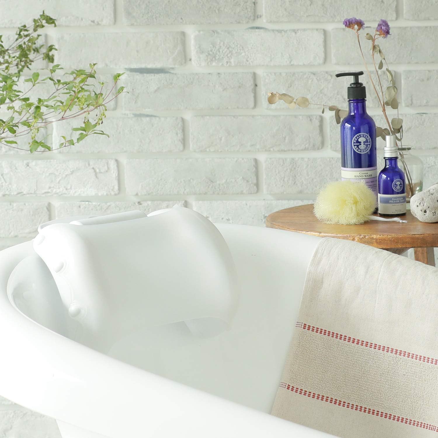 Amazon 湯楽湯楽 Yurayura リラックスバスピロー お風呂 枕 バスピロー 国産 リラックス 新感覚 ハンモック構造 ナチュラルホワイト 湯楽湯楽 バスピロー 通販