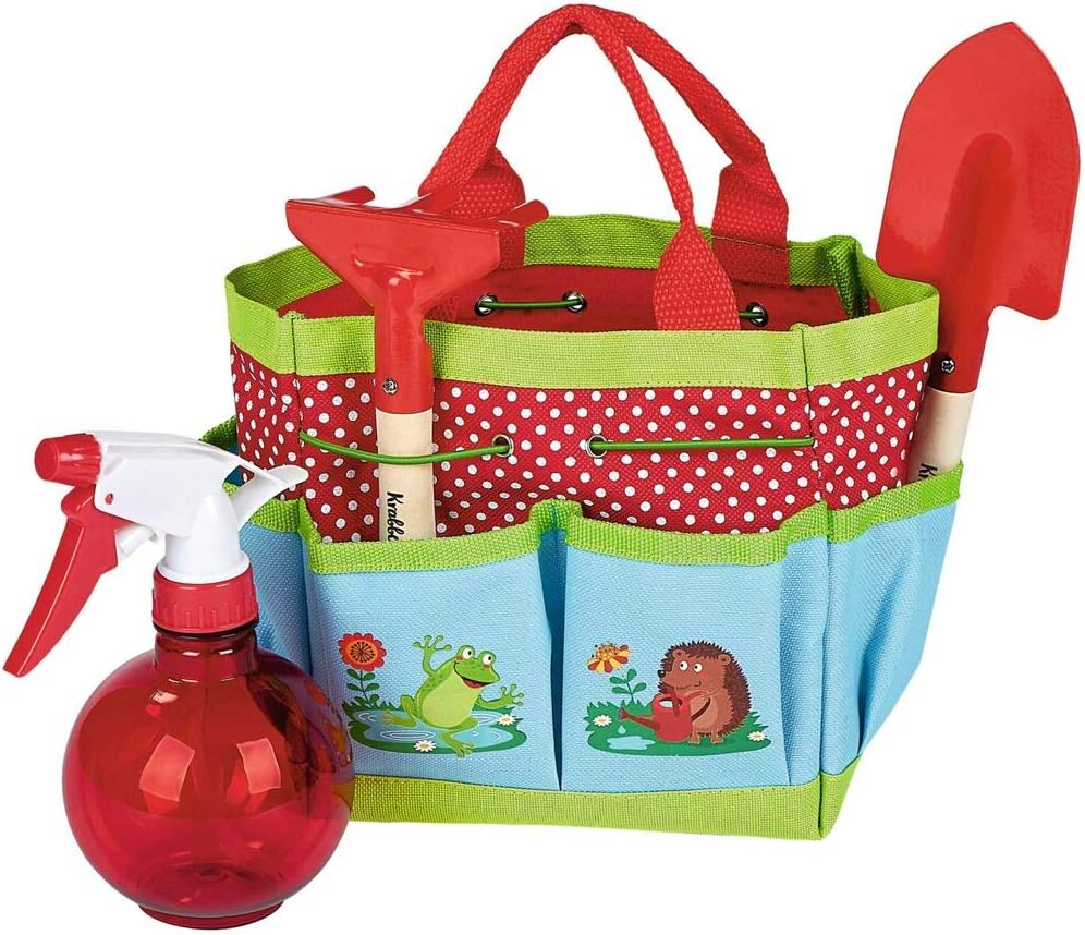 moses. - Crawling Beetle Filled Garden Bag for Kids Gardening Kit with Bag Shovel, Rake and Spray Bottle, Colourful