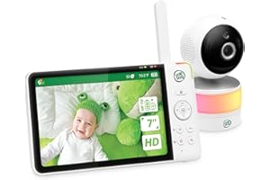 Leapfrog LF920HD Baby Monitor with Camera and Audio, 7" Hd Display Baby Camera Monitor, Color Night Vision, 360 Pan-Tilt, Nig