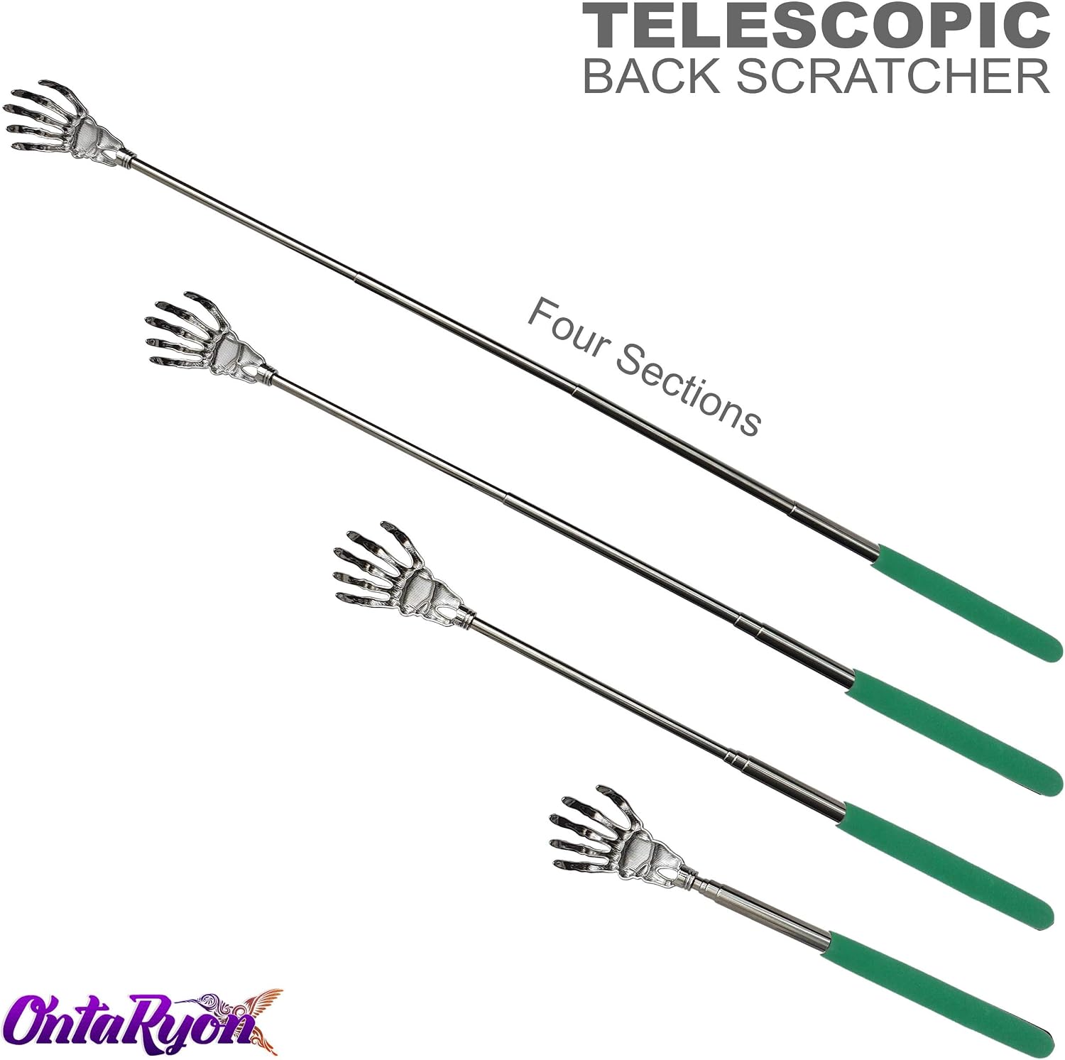 OntaRyon Telescopic Back Scratcher, Green - Image 3