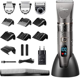 Hatteker Haarschneidemaschine Profi Haarschneider Herren Haartrimmer Bartschneider Barttrimmer Präzisionstrimmer Langhaarschneider Männer 3 In 1 Akku- und Netzbetrieb Wasserdicht