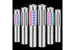 TTLYUGN 6 Pieces RGB LED Strobe Baton Light Rechargeable Bottle Service Sparklers Stick Reusable Champagne Bottle Handheld LED for Club Stage Nightclub Party Concert Event Bar Outdoor - Silver