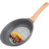 hansubute Induction Nonstick Frying Pan,Light Weight Skillet,Healthy Non Toxic Omelet Pan,All Stoves Compatible Egg Pan (grey, 8inch)