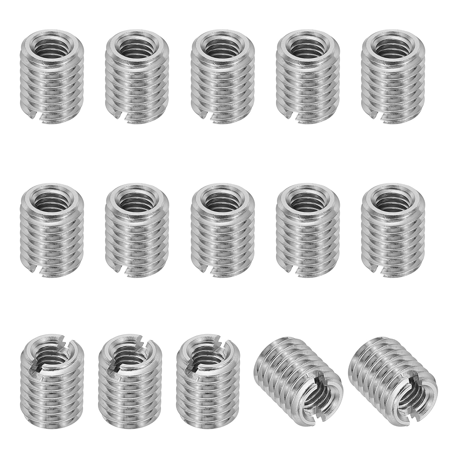 PATIKIL 316 Stainless Steel Thread Adapters Sleeve Reducing Nut, 15 Pcs M8 x 1.25 Male to M5 x 0.8 Female Repairing Insert Nut Screw Reducer Conversion Fastener 10mm