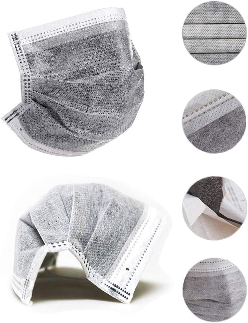 Healthcom Disposable Earloop Medical Surgical Four Layer Activated Carbon Filter Face Masks