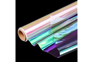 POPGIFTU Cellophane Wrap Paper Rainbow Color | Unfolded 86CM Wide X 15M Long | Iridescent Film Cellophane Gift Wrap | Florist Flower DIY Wrap Wedding Birthday Present Gift Package Wrapping