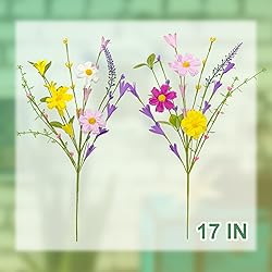J'FLORU Artificial Spring Flowers 12 Pack Spring