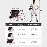 Hibtn Double Sided Rebounder Net 100x110x100cm Red Soccer Training view 7