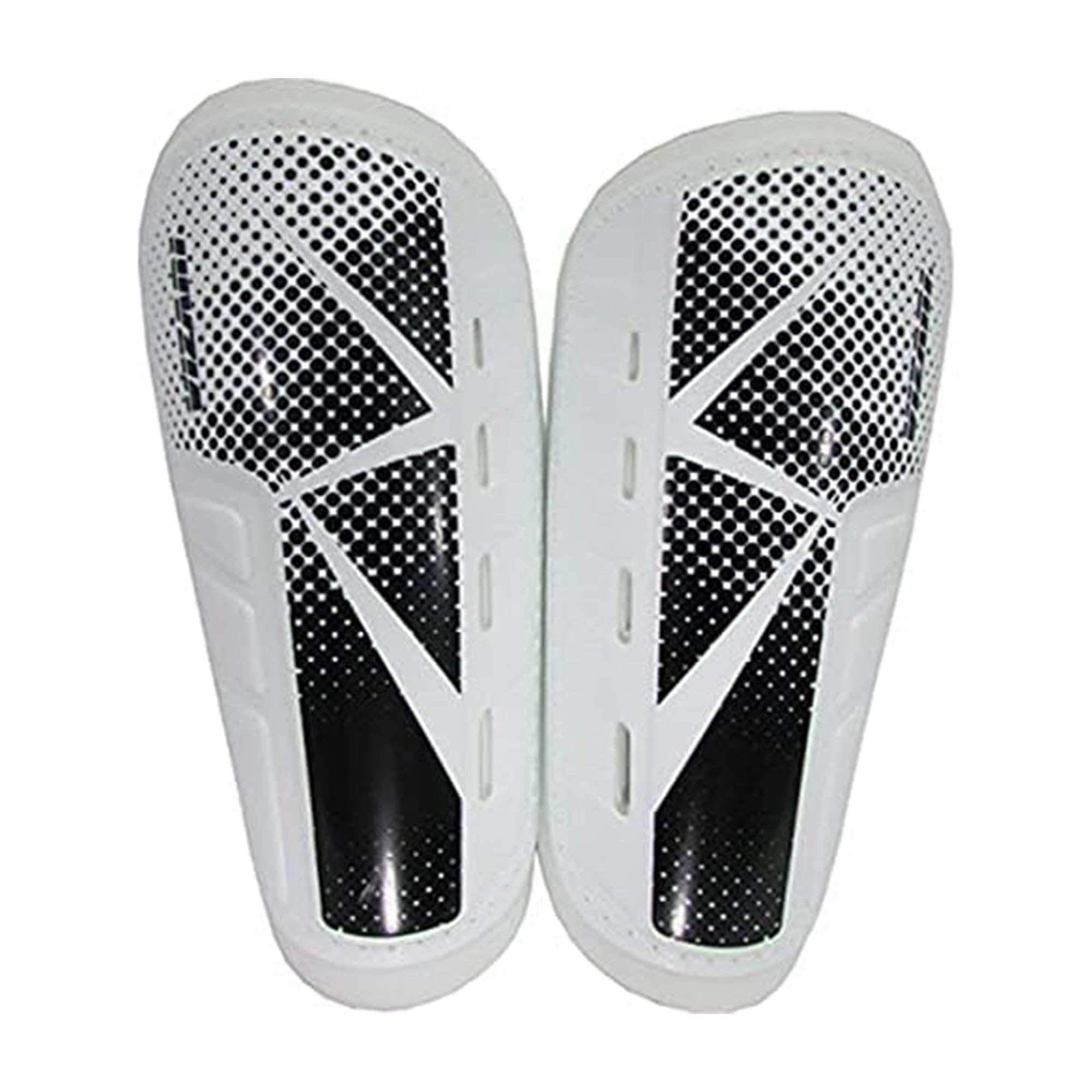 Vizari 'Vector' Slip-in Football Shinguards with Low Profile PP Deflecting Shell - Excellent Practice Guards for Teens, Adults, and Big Kids - Versatile Sizing, Sleeve Not Included - (White, Size S)