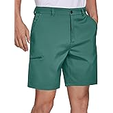 PULI Mens Golf Hybrid Shorts 7 Inch Dress Stretch Hiking Flat Front Quick Dry Lightweight Board Casual Shorts with Pockets