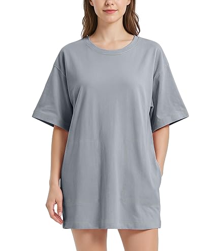 Women's Oversized Mineral Wash T-Shirt Dress, Casual Loose Fit Acid Wash Tee Top K4567 (US, Alpha, Medium, Regular, Regular, S/M, Black) at Amazon Women's Clothing store