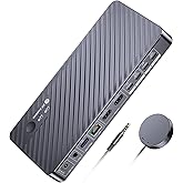 AV Access Docking Station KVM Switch 2 Monitors 2 Laptops, 4K KVM Switch Dual Monitor, 100W PD for Each PC, 1G Ethernet, EDID