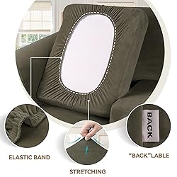 WEERRW Velvet Couch Covers for 2 Cushion Couch Sofa