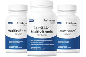 Fairhaven Health FertilAid for Men, MotilityBoost, and Countboost Combo | Fertility Supplements for Men | Male Fertility Supplement with Conception for him Prenatal Vitamin