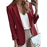 KIRUNDO Blazers for Women Business Casual Long Sleeve Open Front Lapel Suit Jackets Office Work Blazer Pockets Fall Clothes