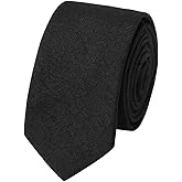 HOULIFE Ties for Men, Solid Mens Tie, Cotton Stripe Skinny Ties for Men, Slim Men’s Neckties for Wedding Party