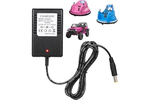 PRETYCOCO 12V Charger for kidzone bumper car,Universal Charger for Best Choice Products Jeep, cargador para carro eléctrico de niño, charger for power wheels,12 Volt Battery Charger for Kids Ride On Car Toys