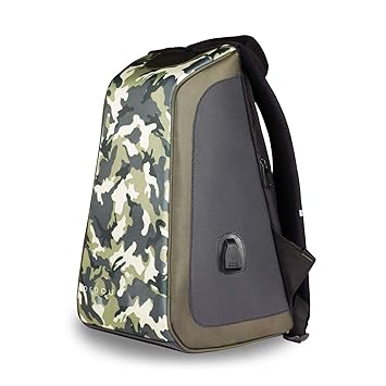 Procus Hustle - Anti Theft Smart Laptop Backpack, Inbuilt USB Charging Port with Waterproof Rain Cover 24 Ltrs (Camouflage)