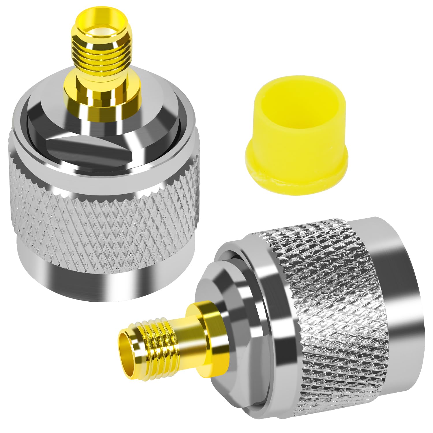 Fohevers 2 Pcs N Male Plug to RP-SMA Female Jack Adapter N Type Coaxial Connector for RF WiFi Antenna Extension Cable Telecom Broadcast Radios Wi-Fi
