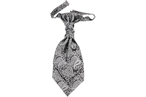 Hello Tie Pre-tied Microfiber Ascot Ruche Paisley Cravats Tie for Men