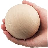 ZOENHOU 6 PCS 2.75 Inch Natural Large Wood Balls, Unfinished Wooden Balls Wood Sphere Round Hardwood Balls for Crafts DIY Projects