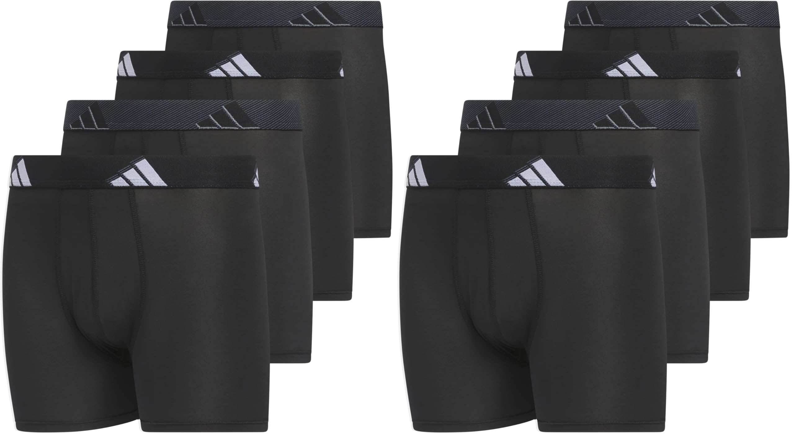 adidas Boys' Athletic Fit Microfiber Boxer Brief Underwear (8-Pack) All Day Sport Comfort, Black/Onix Grey/Grey, Small Image