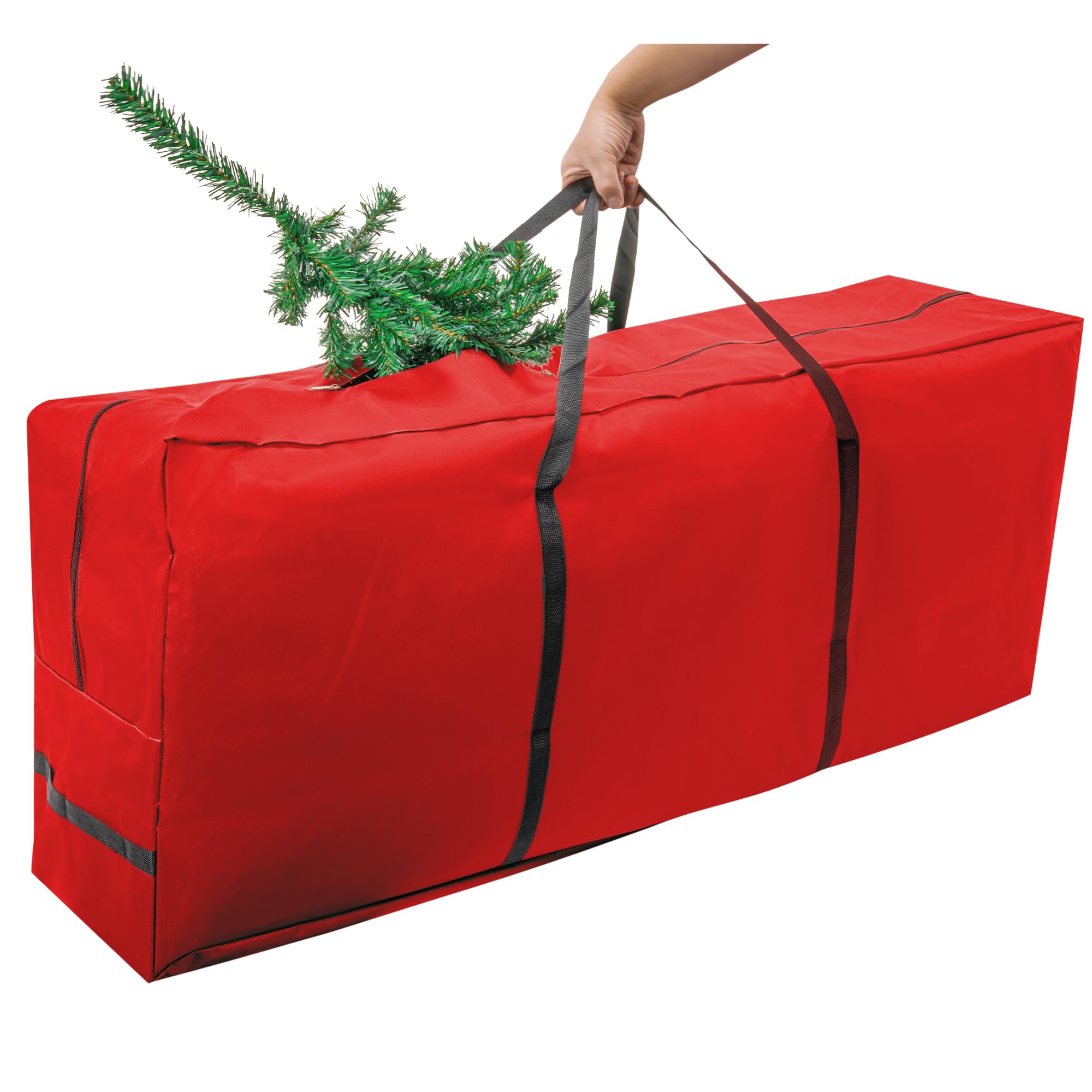 Pelle & Sol Christmas Tree Storage Bag - Fits Up to 9ft Christmas Tree Bag - Christmas Tree Storage Bag 9ft with Handles - Christmas Decorations, Xmas Tree Storage Bags, Christmas Tree Bag (Red)