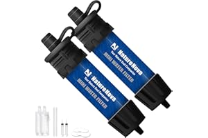 Mini Water Filter NatureNova Portable Emergency Water Filtration System Hiking Camping Straw Survival Gear Emergency Preparedness