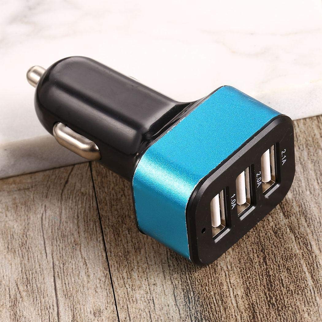 Pinsparkle 2pcs 60% Code Car Charger Mobile Phone 3 Ports USB Fast Charging Adapter for Smart Phones Car Chargers