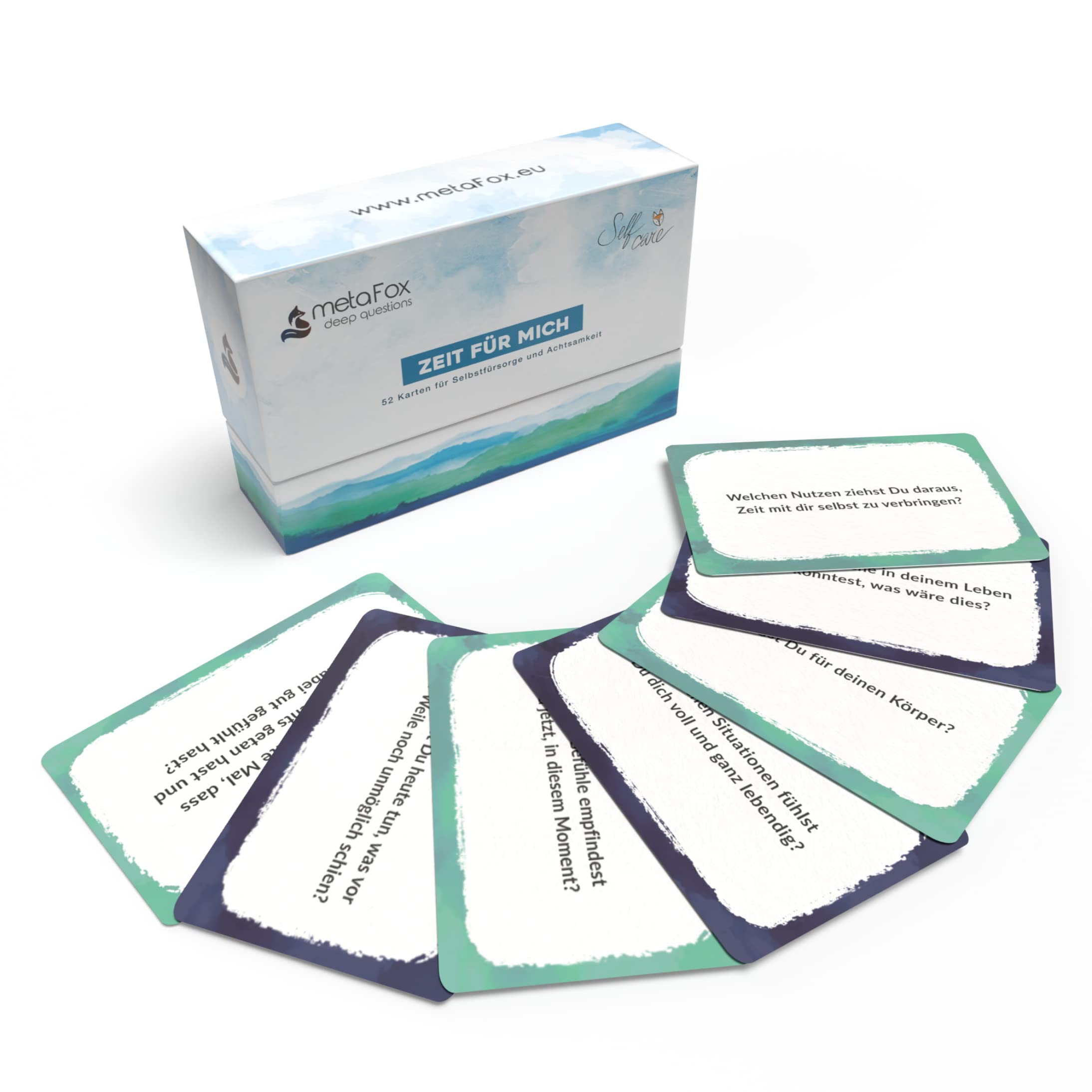 metaFox Me Time Self-Care and Mindfulness Coaching Cards - 52 Motivational Cards