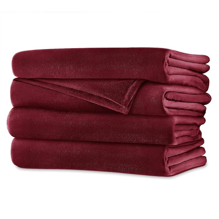 Sunbeam Queen Electric Heated Blanket Luxurious Velvet Plush with 2 Digital Controllers with 20 Heat Settings and Auto-Off Feature 5 Year Warranty, Red (Ruby Red)