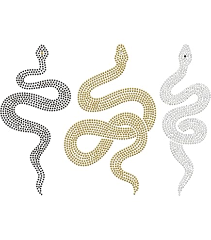 WADORN 4 Parches De Cuentas De Serpiente De Diamantes De Imitación, 2