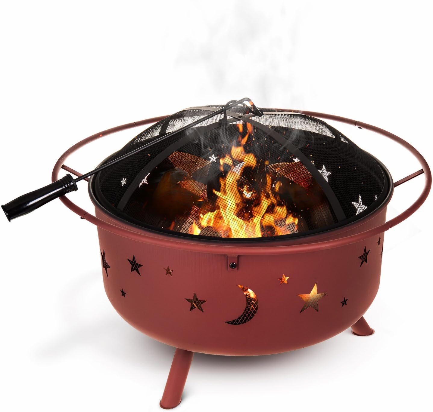 Super Saturday Fineway Fire Pit Brazier Solid Fuel BBQ Moon amp Stars