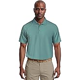 PGA TOUR Mens Airflux Solid Mesh Short Sleeve Golf Polo Shirt